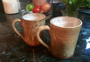 Two hand made mugs