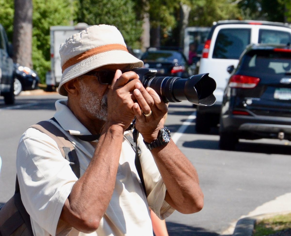 Photographer at an outside event