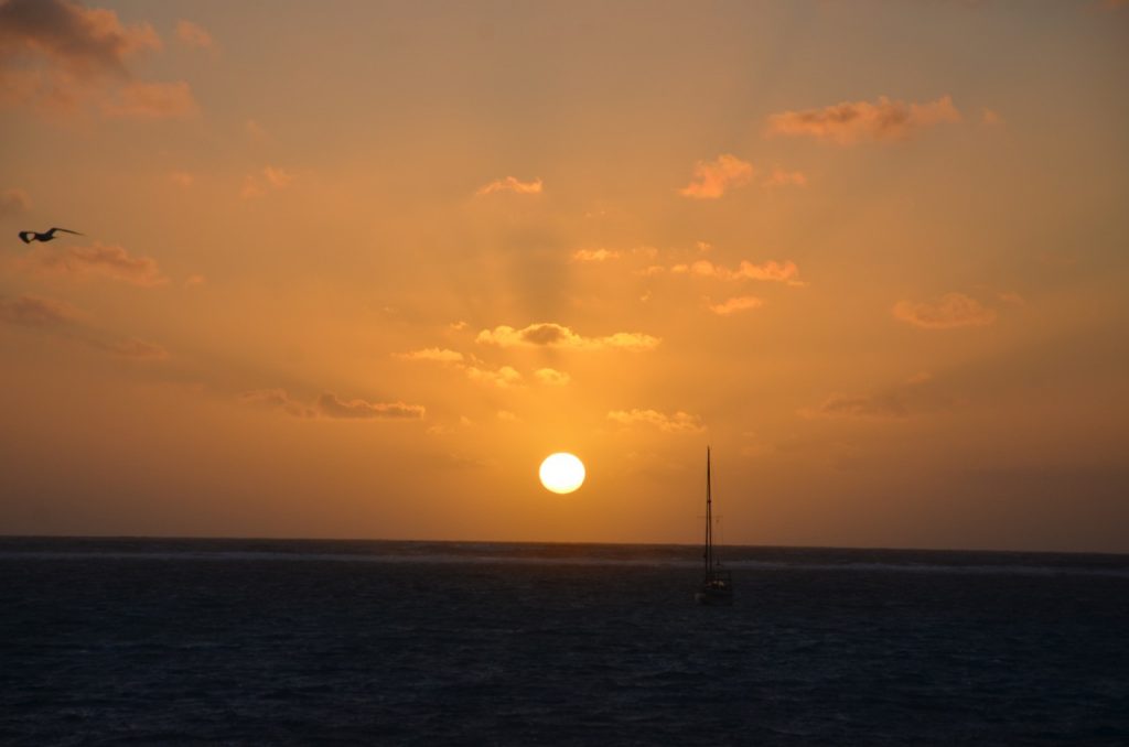 Sun rise over the ocean